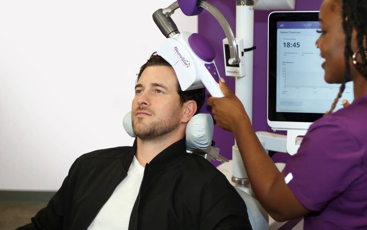 Patient receiving NeuroStar TMS treatment, how long is TMS therapy effective? depends on consistent clinical sessions.