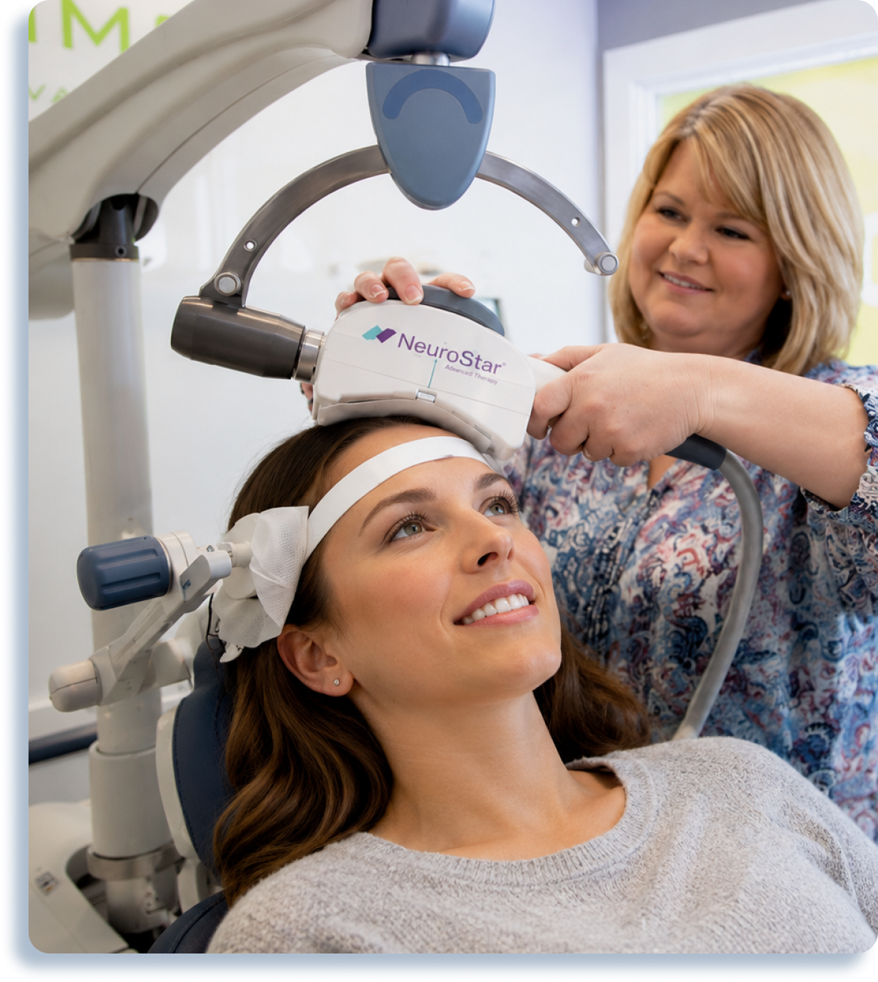 Patient taking NeuroStar TMS Therapy for Anxious Depression
