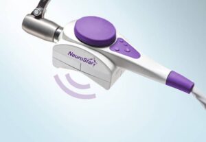 A NeuroStar magnetic coil device used in non-invasive brain stimulation.